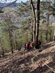 abseilen gebirgstrage