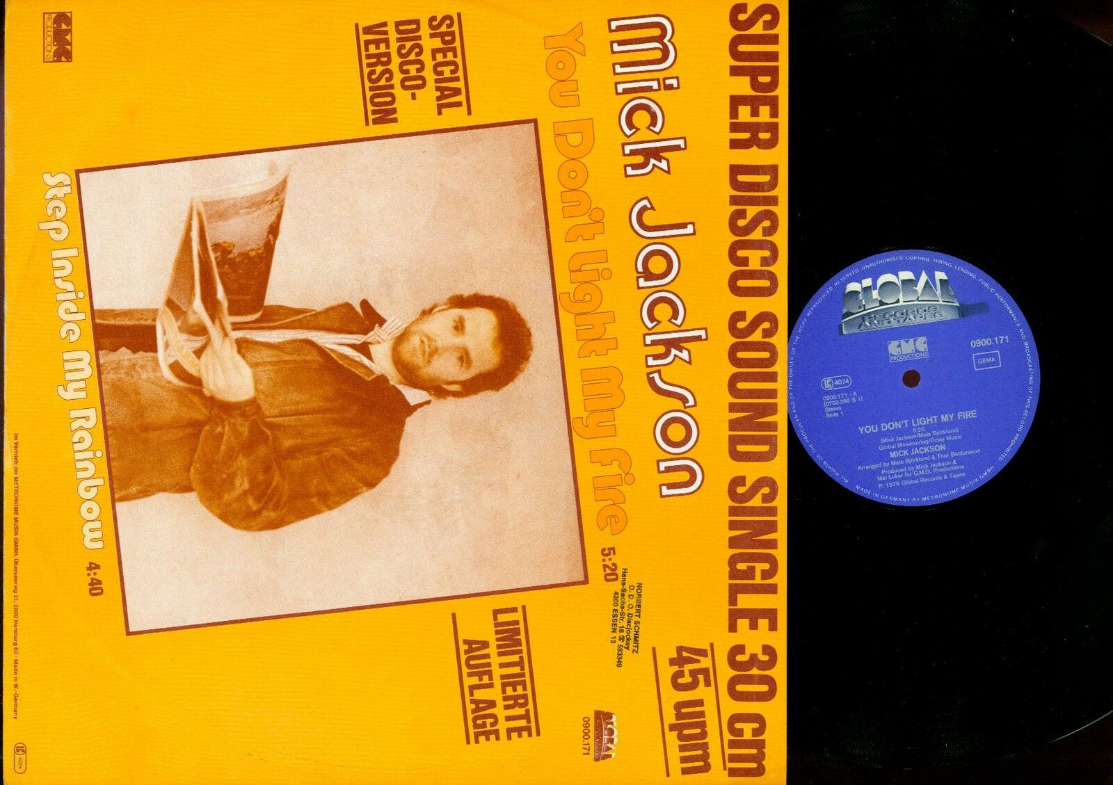 12" MAXI SINGLE –MICK JACKSON –YOU DON'T LIGHT MY FIRE–DISCO VERSION-LIMITED