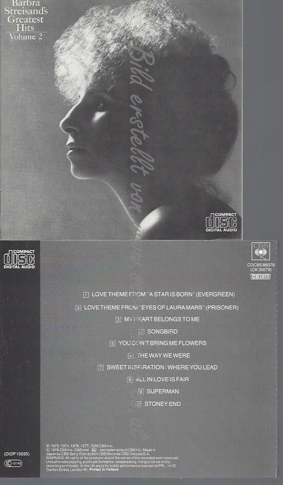 CD–BARBRA STREISAND –GREATEST HITS VOL 2– | Secondmusic