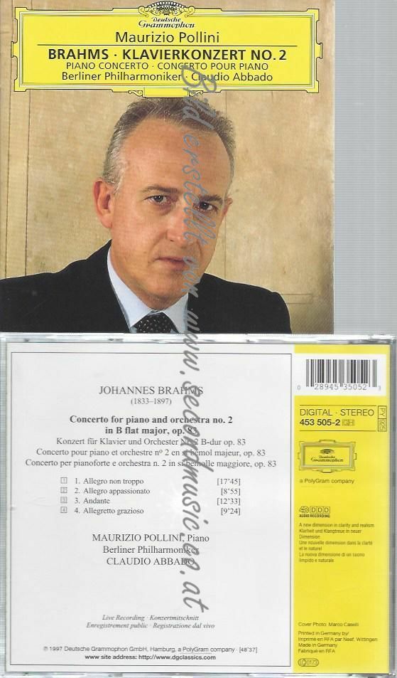 CD–MAURIZIO POLLINI –BRAHMS: PIANO CONCERTO NO. | Secondmusic