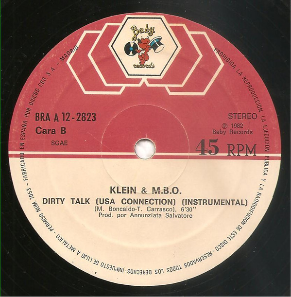 12″, Maxi Klein & M.B.O. – Dirty Talk – Bild 5