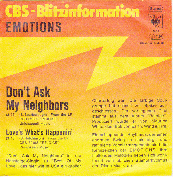 Don´t Ask My Neighbors, Emotions