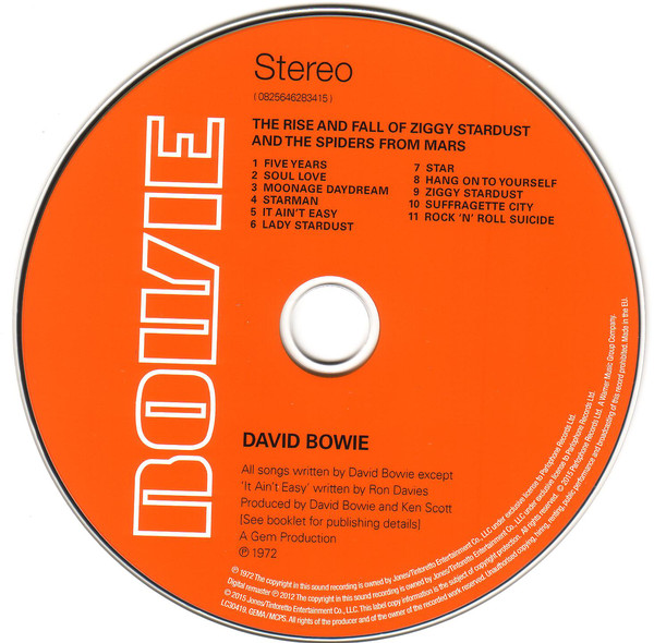 CD, Album, RE, RM David Bowie – The Rise And Fall Of Ziggy Stardust And ...
