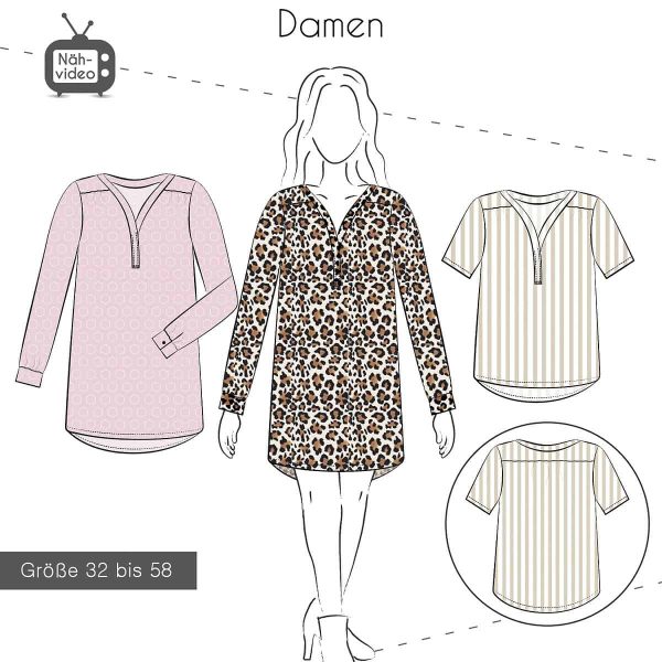 Fadenkäfer Papierschnitt "Bluse CLEO" Damen