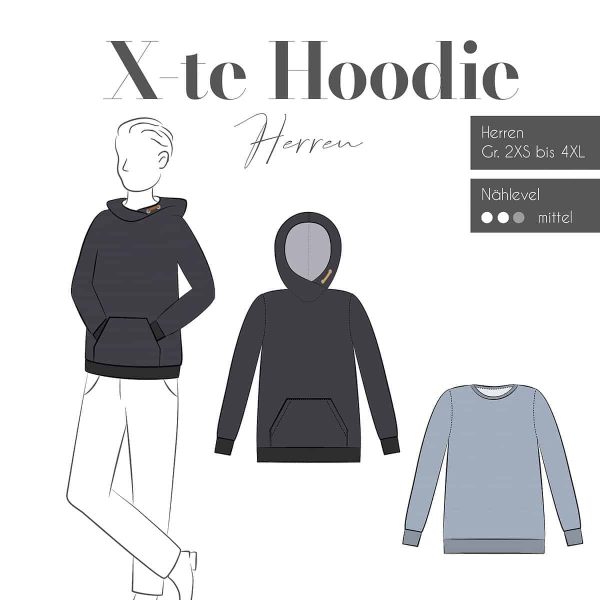 Fadenkäfer Papierschnitt "X-te Hoodie" Herren