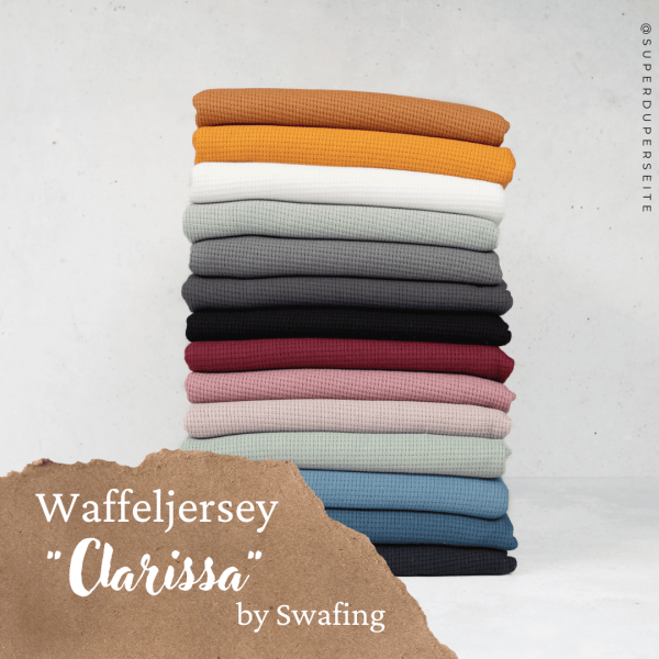Waffeljersey "Clarissa" by Swafing, Produktbild in verschiedenen Farben, Farbstapel