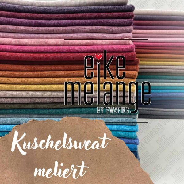 Basics von Swafing im Stofferl! Die gesamte Farbpalette an unis und melierten Basics als Jersey, Bündchen, French Terry und Kuschelsweat. Auf dem Bild ersichtlich Kuschelsweat Eike melange in allen Farben