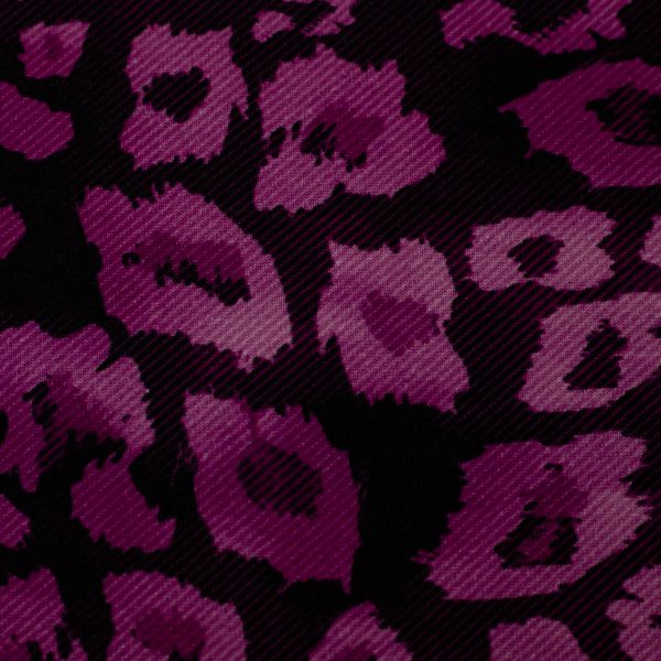 Baumwolljersey mit Animalprint, Leomuster, magenta und schwarz, ein Traumstoff