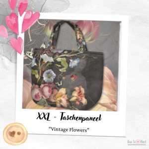 Das Stofferl: Taschenpaneel, XXL-Tasche, Tasche zum Selbernähen, Shopper, DIY-Paket, Vintage Flowers von Stenzo