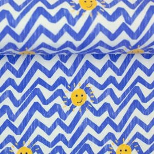 Das Stofferl: Jersey Nautical Sun by Swafing, Kinderjersey, Baumwolljersey mit Sommermotiv